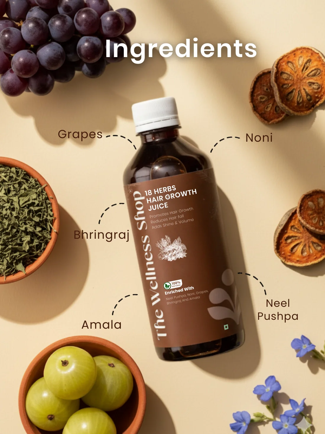 18 Herbs Hair Growth Juice – 100% Ayurvedic Formula for Hair Fall & Hair Thinning - Image 4