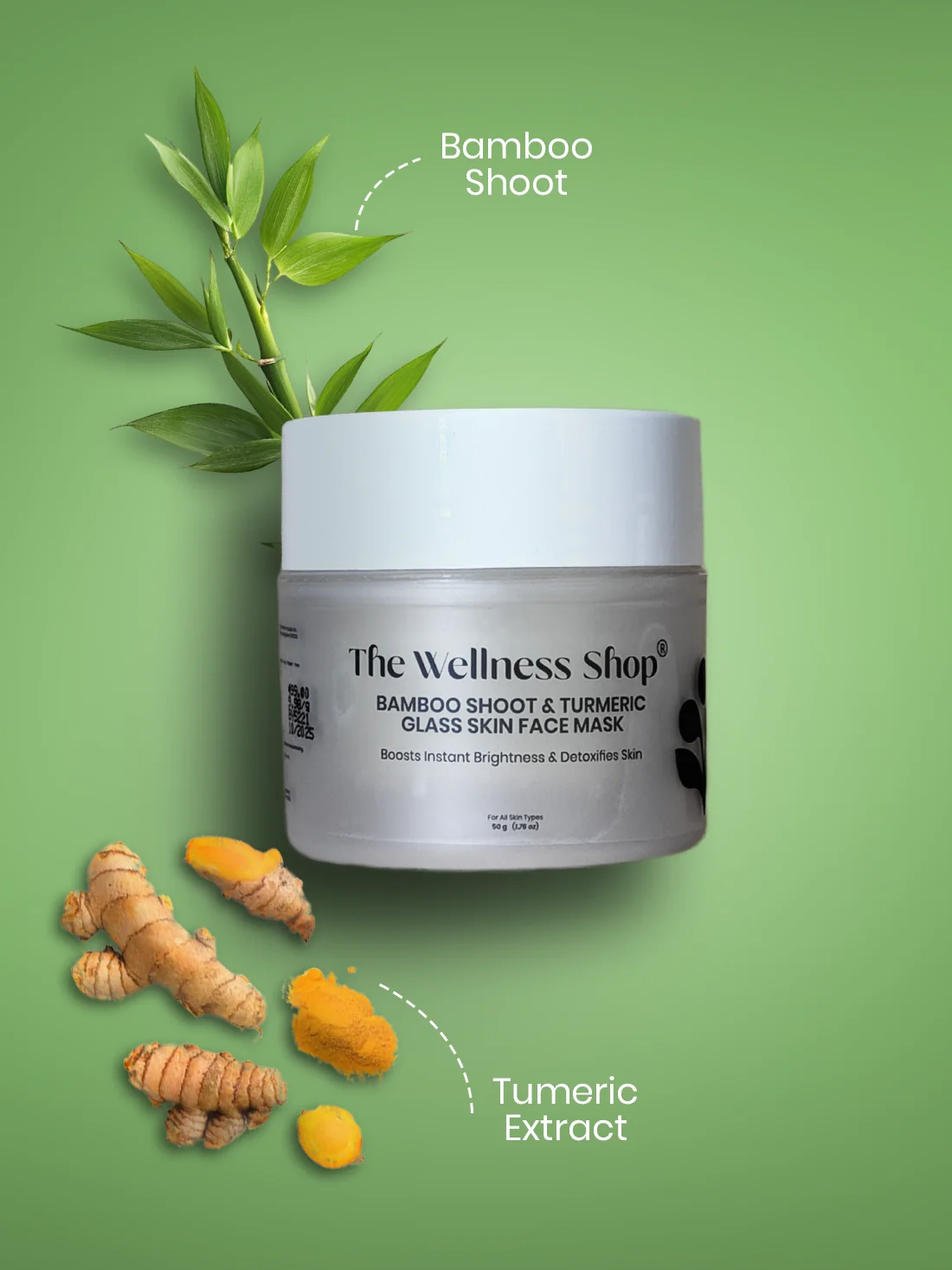 Bamboo Shoot & Turmeric Glass Skin Face Mask - Image 5