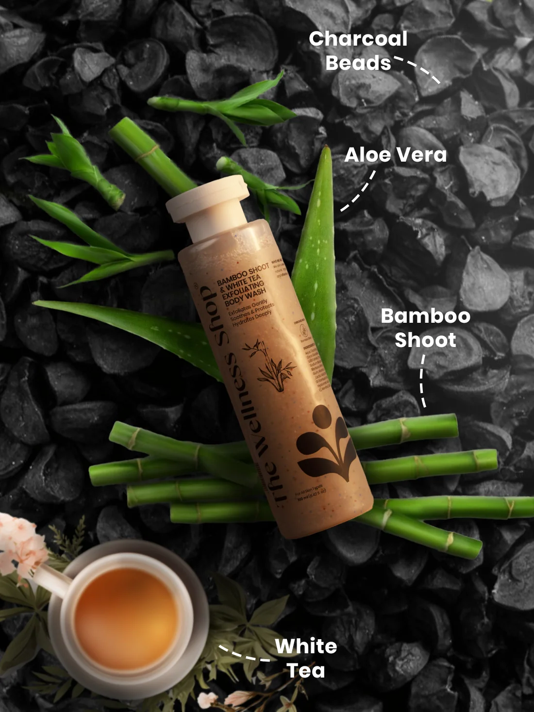 Bamboo Shoot & White Tea Exfolating Body Wash - Image 4