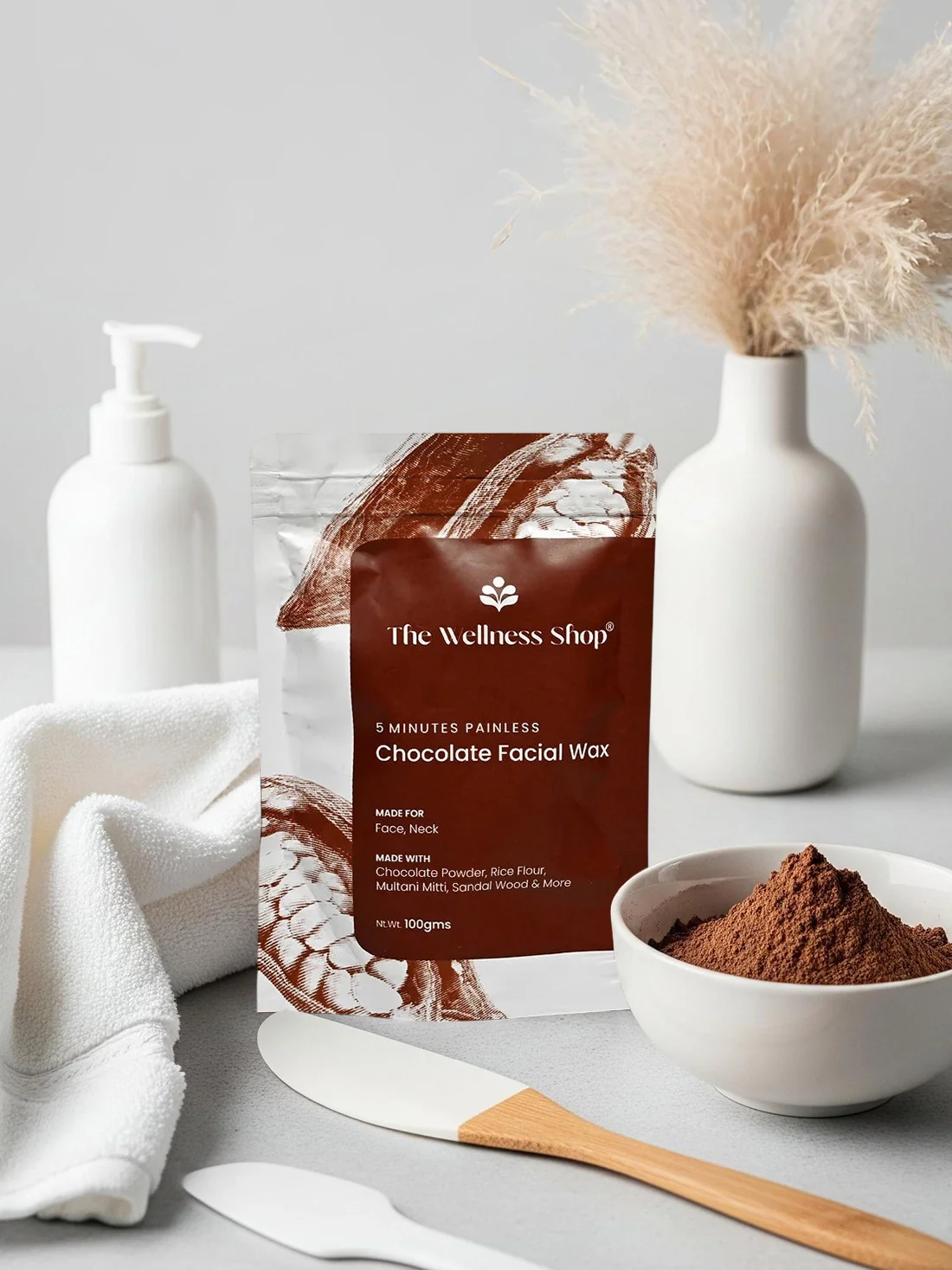 Chocolate Facial Wax Powder - 5 Minute Painless Herbal Wax Powder - Image 3