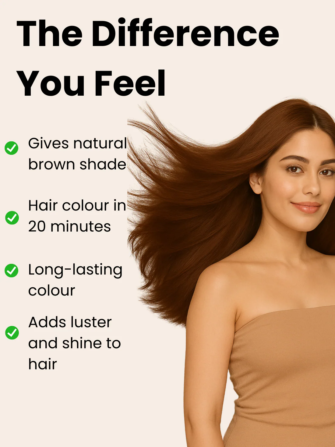 Instant Brown Hair Colouring Shampoo + Conditioner - 75gm(No Paraben , No Ammonia , Lasts 3-4 Weeks) - Image 4