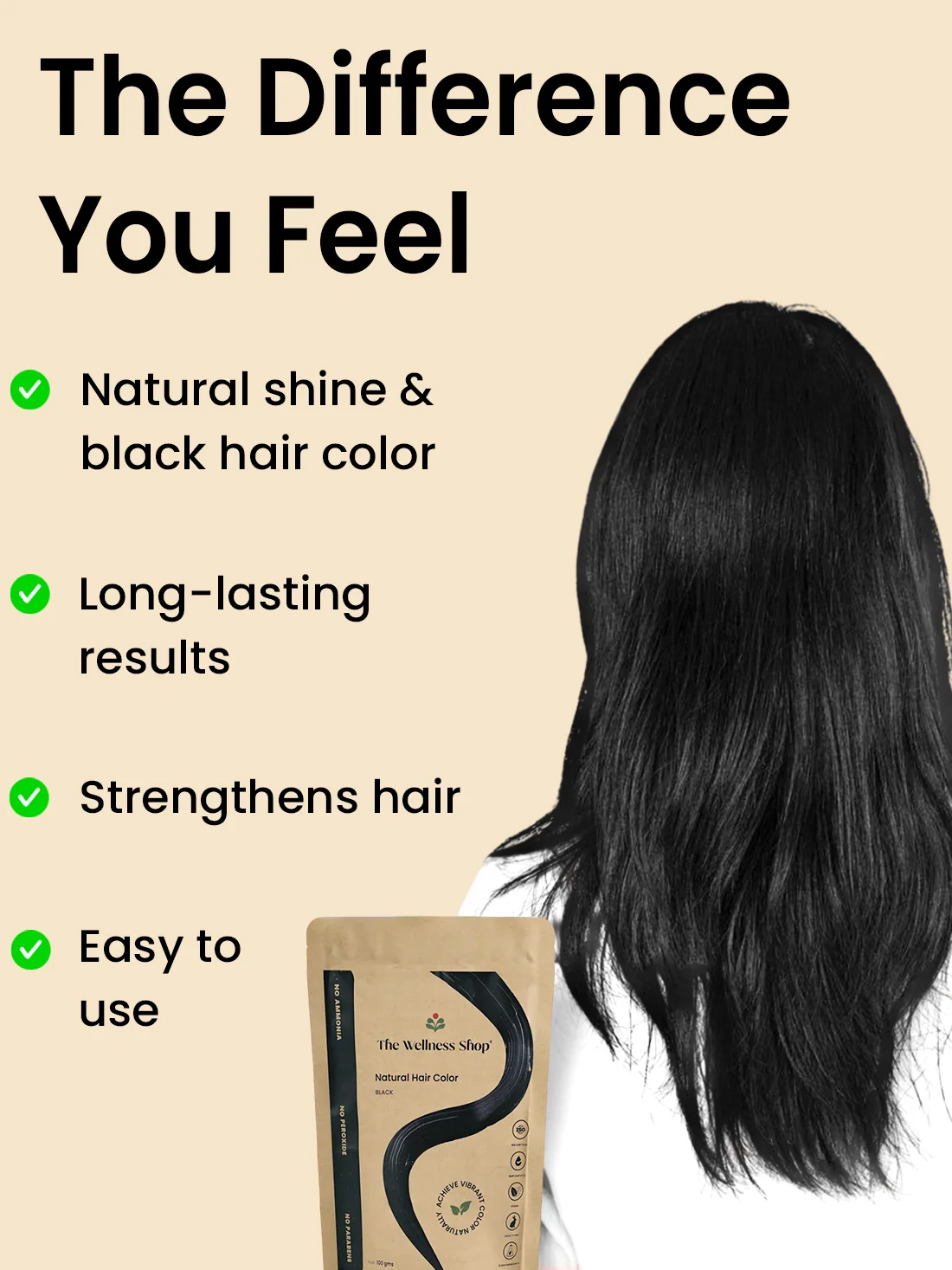 Natural Black Hair Colour - 100gm (No Ammonia, Premium Quality, Lasts 3 Weeks) - Image 4