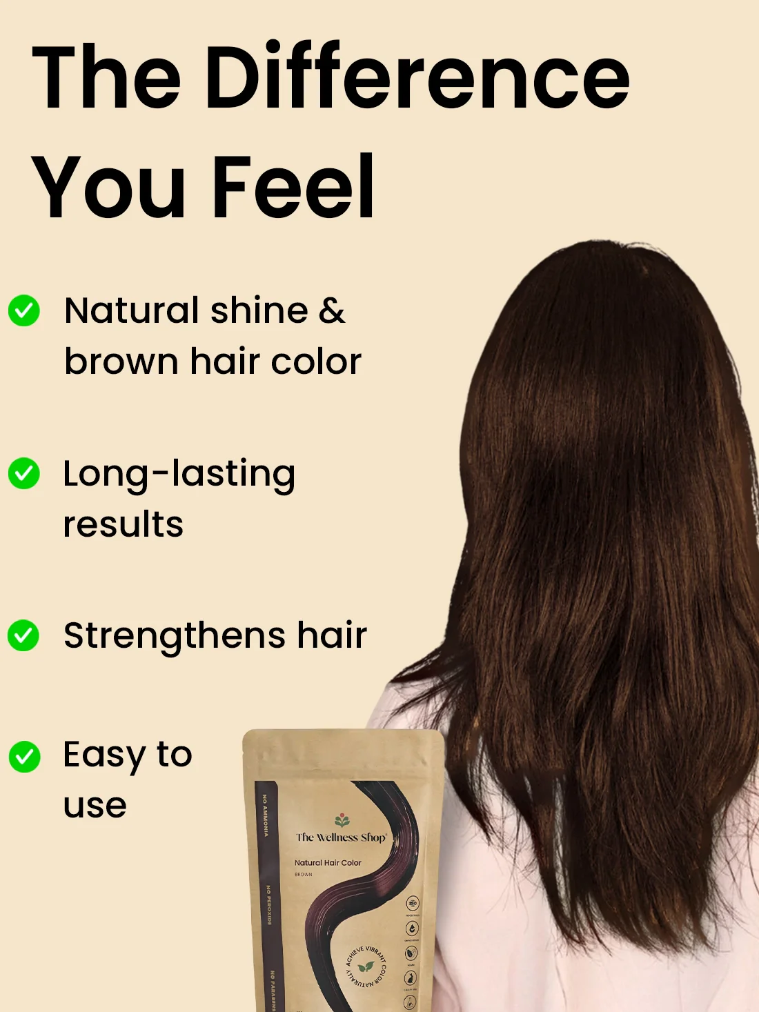 Natural Brown Hair Colour - 100gm(No Ammonia, Premium Quality, Lasts 3 Weeks) - Image 4