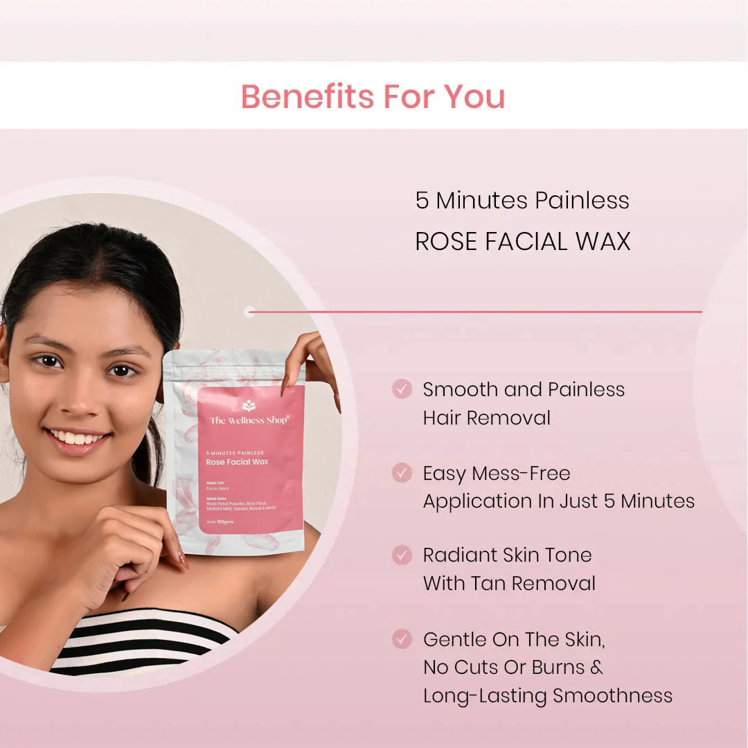 Rose Facial Wax Powder - 5 Minute Painless Herbal Wax Powder - Image 4