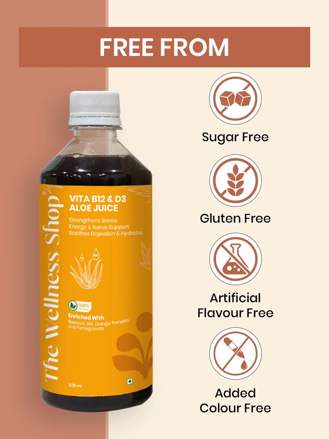 Vitamin B12 And D3 Aloe Juice- 100% Ayurvedic Juice for Energy, Immunity & Bone Health - Image 9
